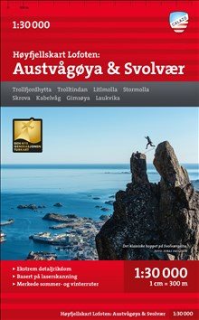 Høyfjellskart Lofoten: Austvågøya - Svolvær 1:30.000