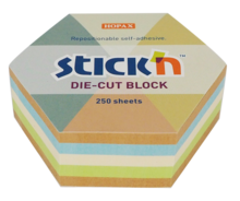 Stick´n Notiskub Kraft/Pastell Hexagon