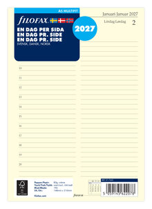 Filofax - A5 Refill 2027 Dag/Sida