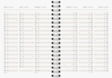 Kalender A6 Black FSC Almanacksförlaget