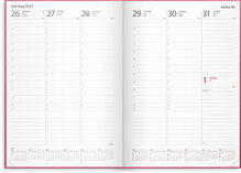 Kalender 2027 Weekly A5 rosa konstläder