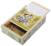 Pettson & Findus 4 st träpussel i låda - 12 bitar
