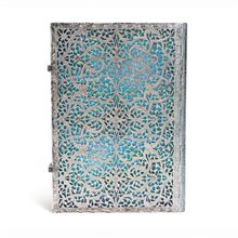 Notebook Grande Blank, Silver Filigree/Maya Blue