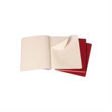 Cahier Journal Olinjerad XL Red, 3-Pack